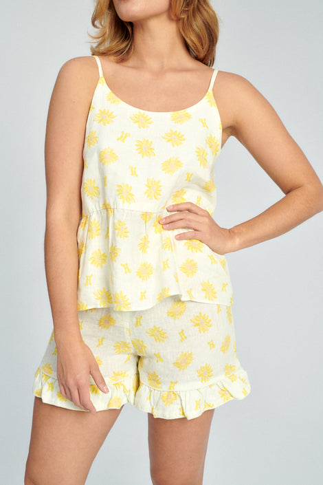 Helmstedt Mira Top-Helmstedt sunflower tank top-linen tank top-Idun-St. Paul