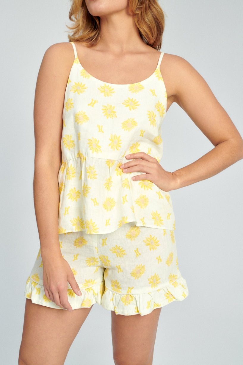Helmstedt Mira Shorts-Helmstedt sunflower shorts-white summer shorts-Idun-St. Paul