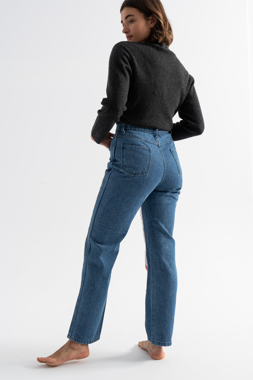 Carleen patchwork jeans-Carleen quilted jeans-Carleen denim-Carleen jeans-vintage patchwork jeans-Idun-St. Paul