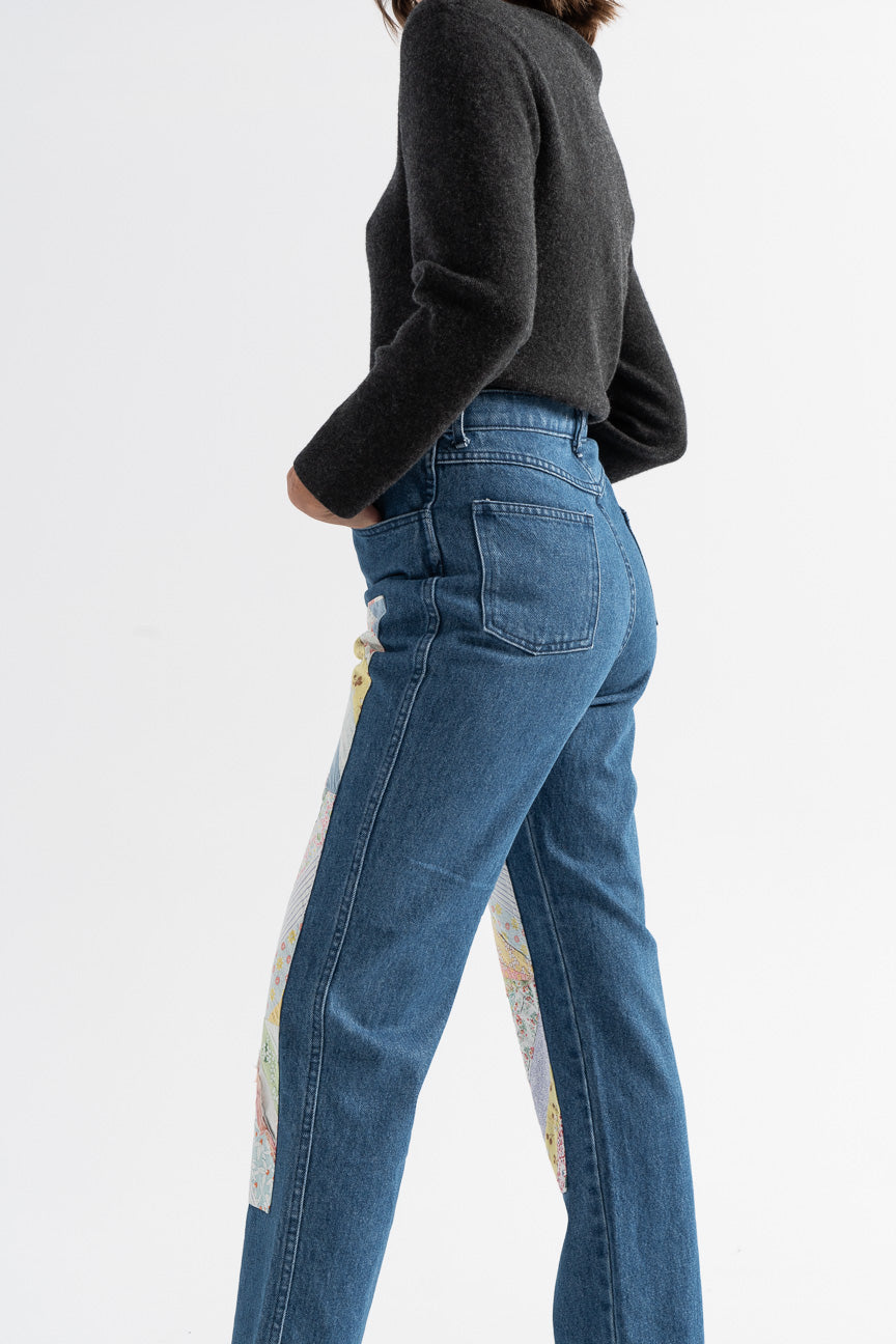 Carleen patchwork jeans-Carleen quilted jeans-Carleen denim-Carleen jeans-vintage patchwork jeans-Idun-St. Paul