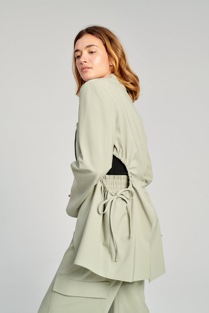 Nomia Gathered Culottes-Nomia green trousers-nomia cropped pants-Idun-St. Paul