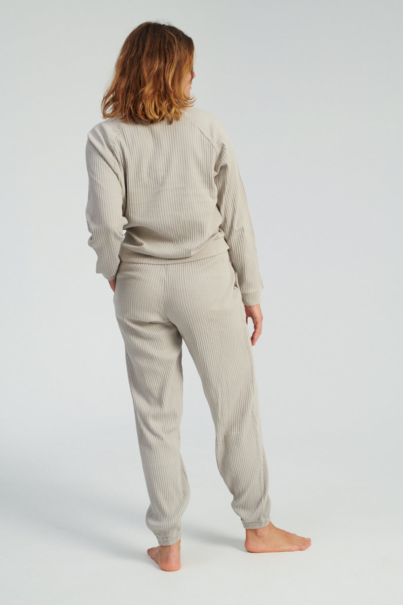 Baserange Basic Sweatshirt grey purple-baserange ribbed sweatshirt-Idun-St. Paul