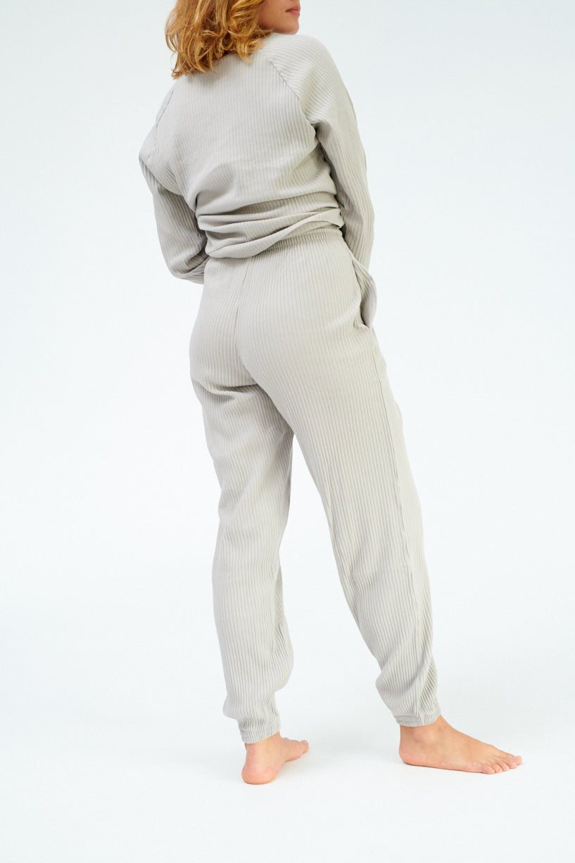 Baserange Basic Sweatshirt grey purple-baserange ribbed sweatshirt-Idun-St. Paul