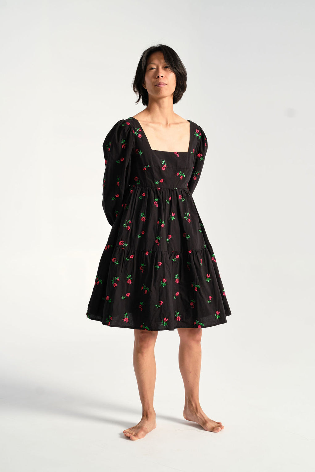 Rachel Antonoff - Christa Empire Dress in Black Rose - Idun - St. Paul