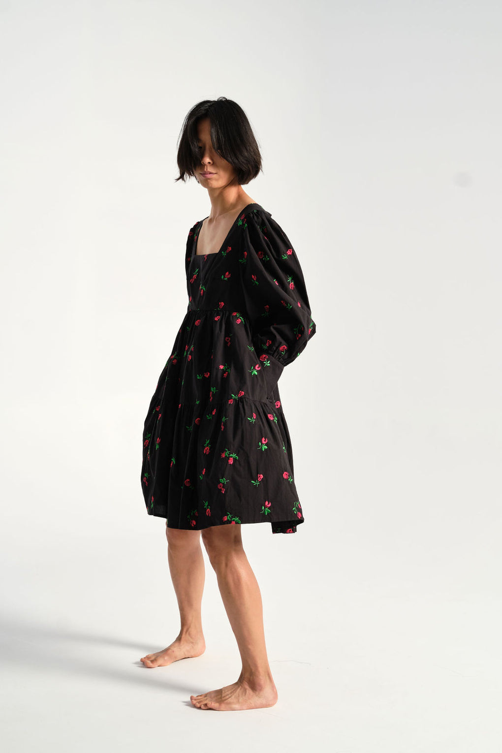 Rachel Antonoff - Christa Empire Dress in Black Rose - Idun - St. Paul