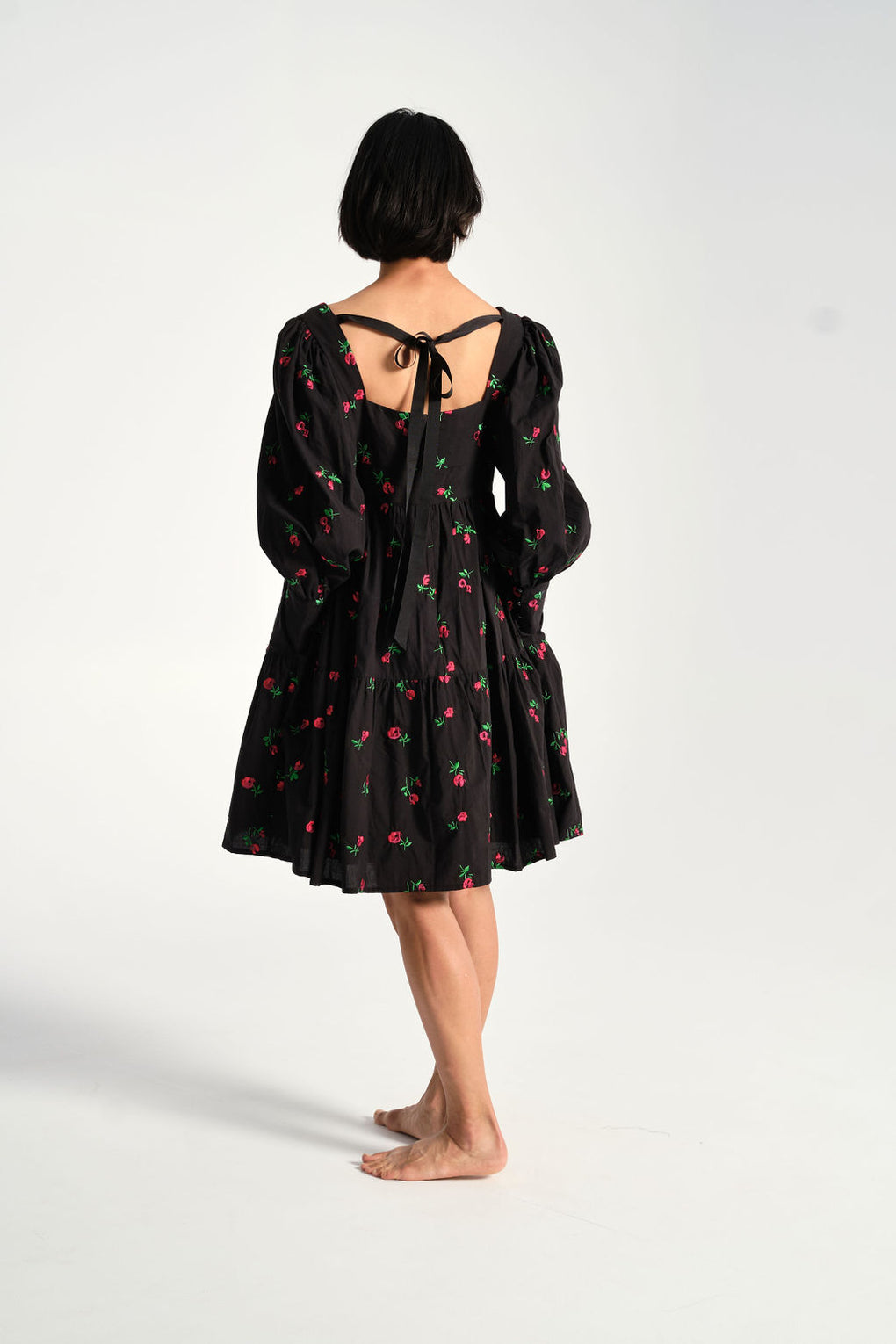 Rachel Antonoff - Christa Empire Dress in Black Rose - Idun - St. Paul