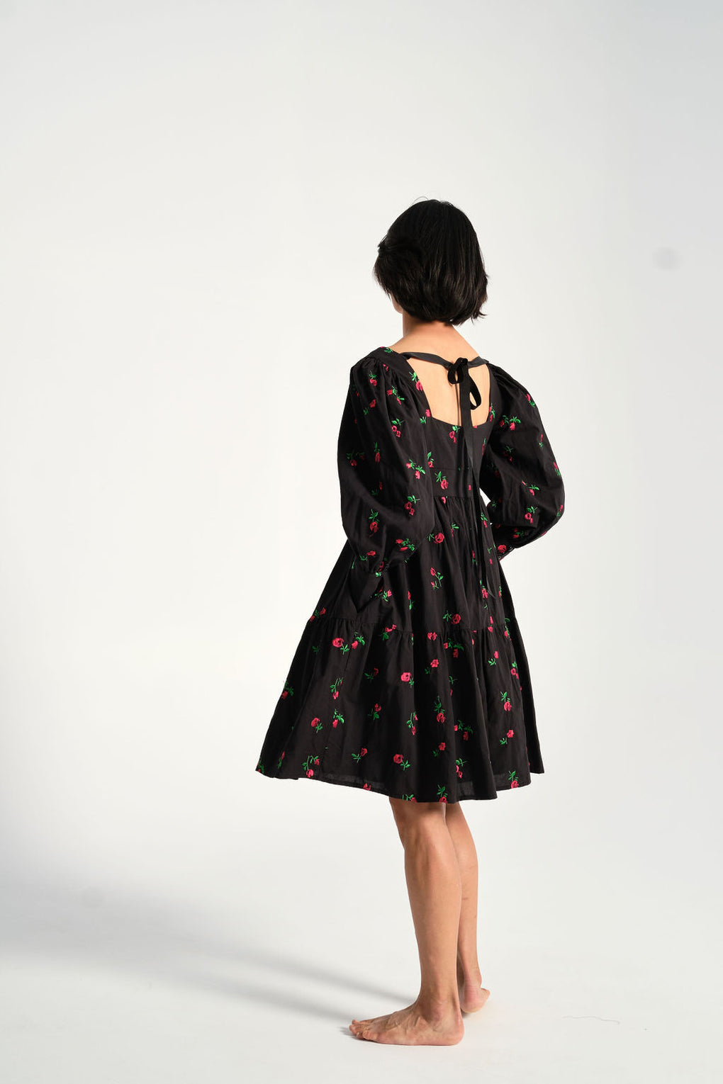 Rachel Antonoff - Christa Empire Dress in Black Rose - Idun - St. Paul