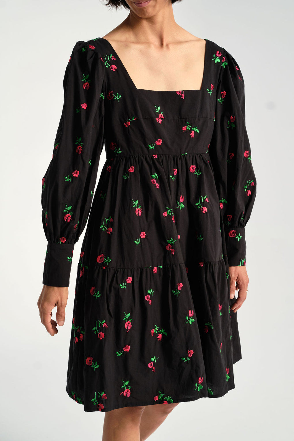 Rachel Antonoff - Christa Empire Dress in Black Rose - Idun - St. Paul