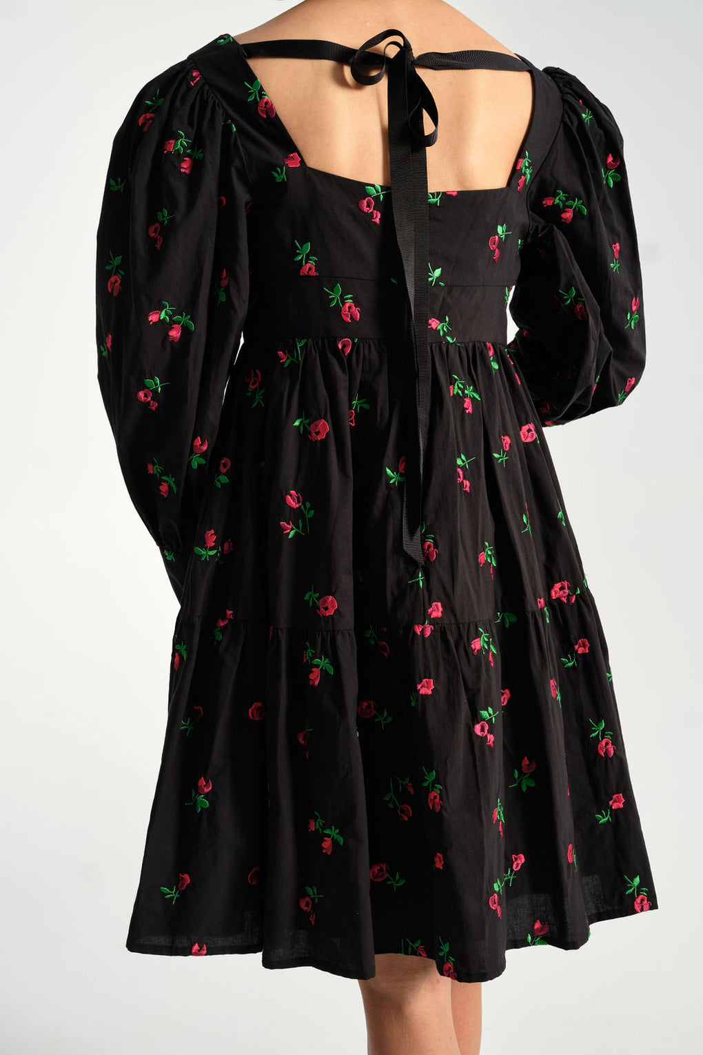 Rachel Antonoff - Christa Empire Dress in Black Rose - Idun - St. Paul