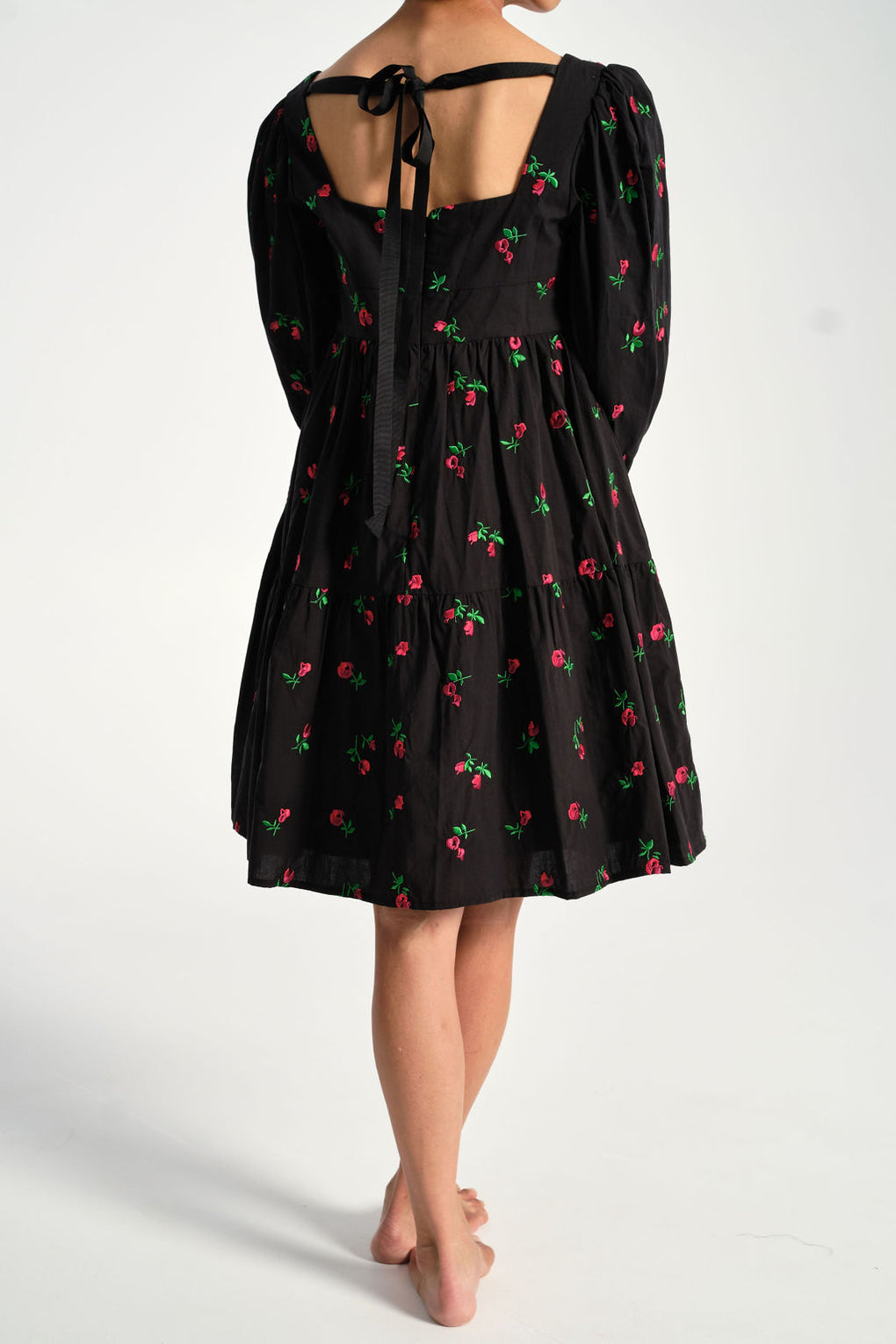 Rachel Antonoff - Christa Empire Dress in Black Rose - Idun - St. Paul