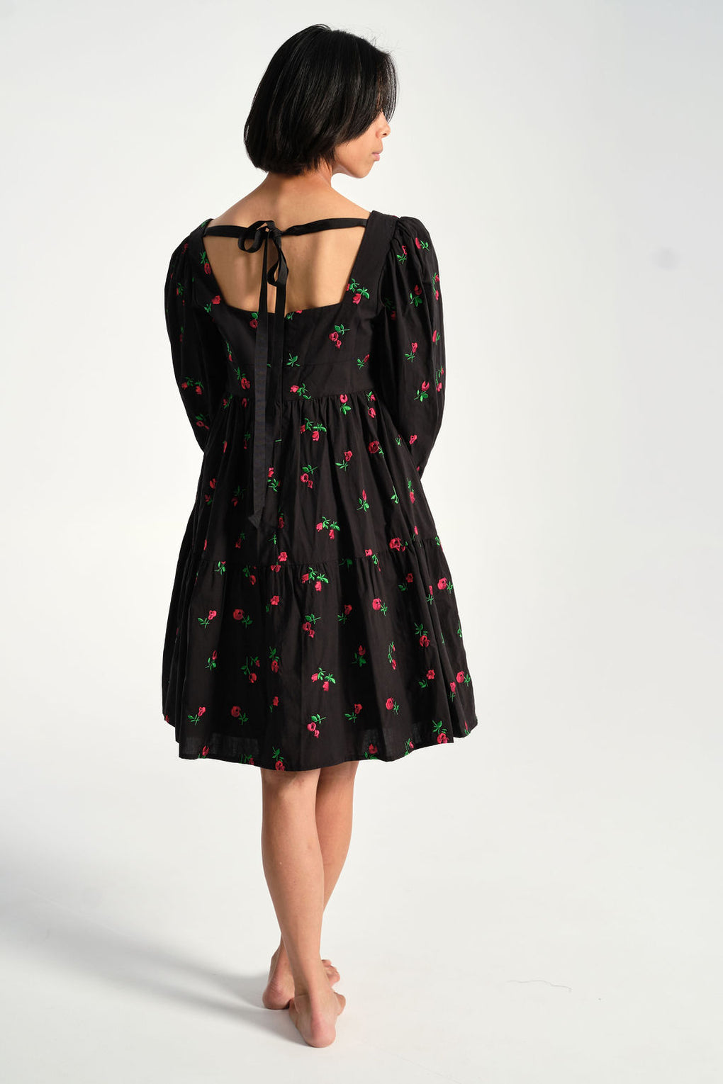 Rachel Antonoff - Christa Empire Dress in Black Rose - Idun - St. Paul