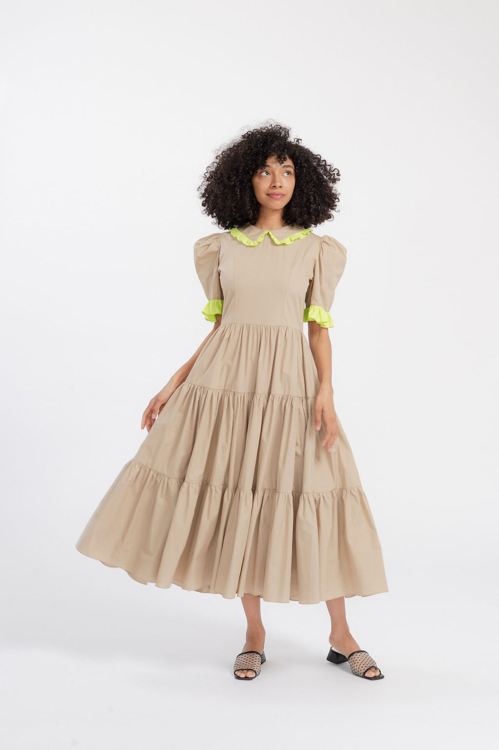 Batsheva-Batsheva Spring Lucy Dress-Batsheva camel dress-Batsheva tiered dress-Idun-St. Paul