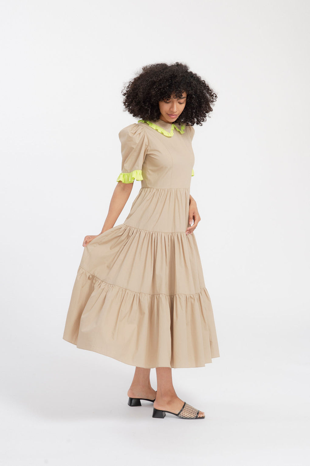 Batsheva-Batsheva Spring Lucy Dress-Batsheva camel dress-Batsheva tiered dress-Idun-St. Paul