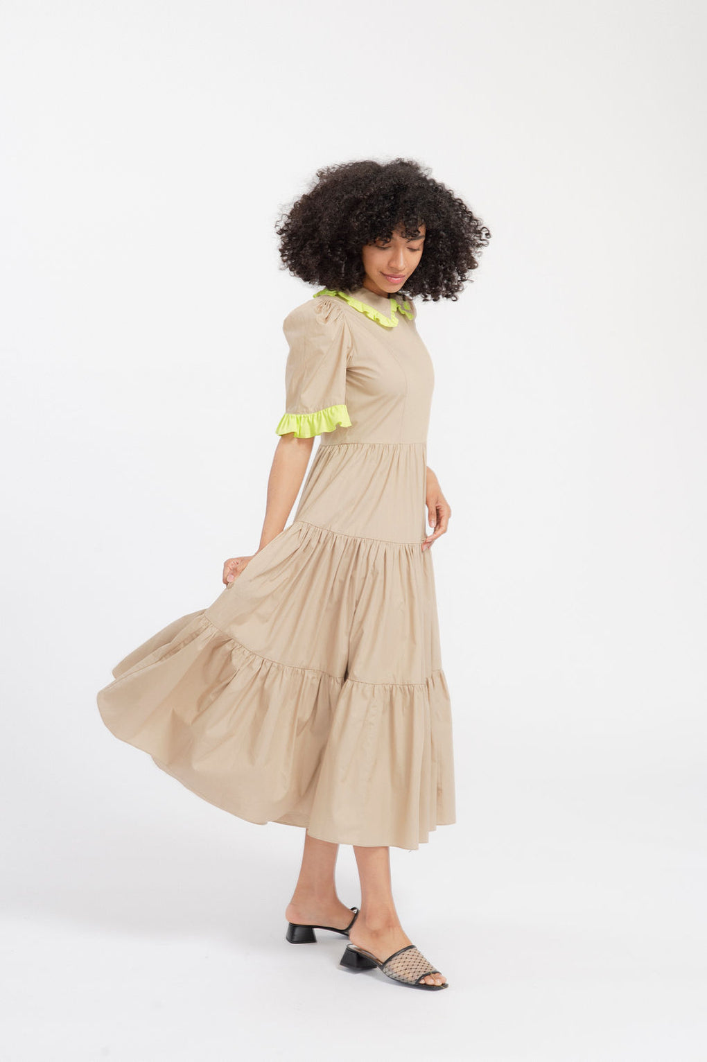 Batsheva-Batsheva Spring Lucy Dress-Batsheva camel dress-Batsheva tiered dress-Idun-St. Paul