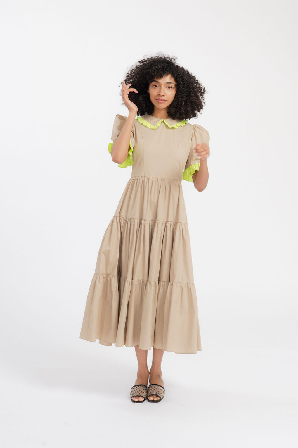 Batsheva-Batsheva Spring Lucy Dress-Batsheva camel dress-Batsheva tiered dress-Idun-St. Paul