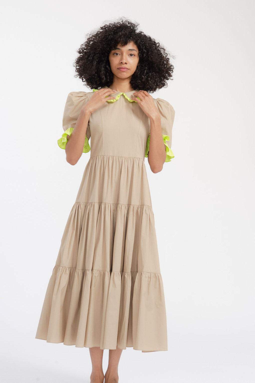 Batsheva-Batsheva Spring Lucy Dress-Batsheva camel dress-Batsheva tiered dress-Idun-St. Paul
