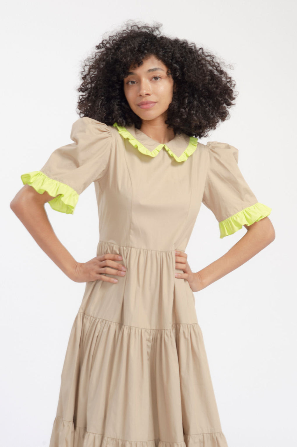 Batsheva-Batsheva Spring Lucy Dress-Batsheva camel dress-Batsheva tiered dress-Idun-St. Paul