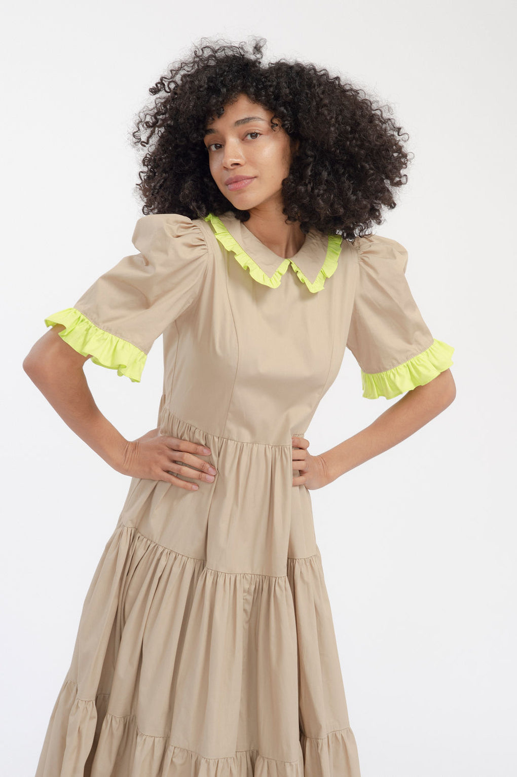 Batsheva-Batsheva Spring Lucy Dress-Batsheva camel dress-Batsheva tiered dress-Idun-St. Paul