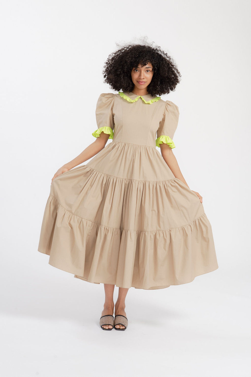 Batsheva-Batsheva Spring Lucy Dress-Batsheva camel dress-Batsheva tiered dress-Idun-St. Paul