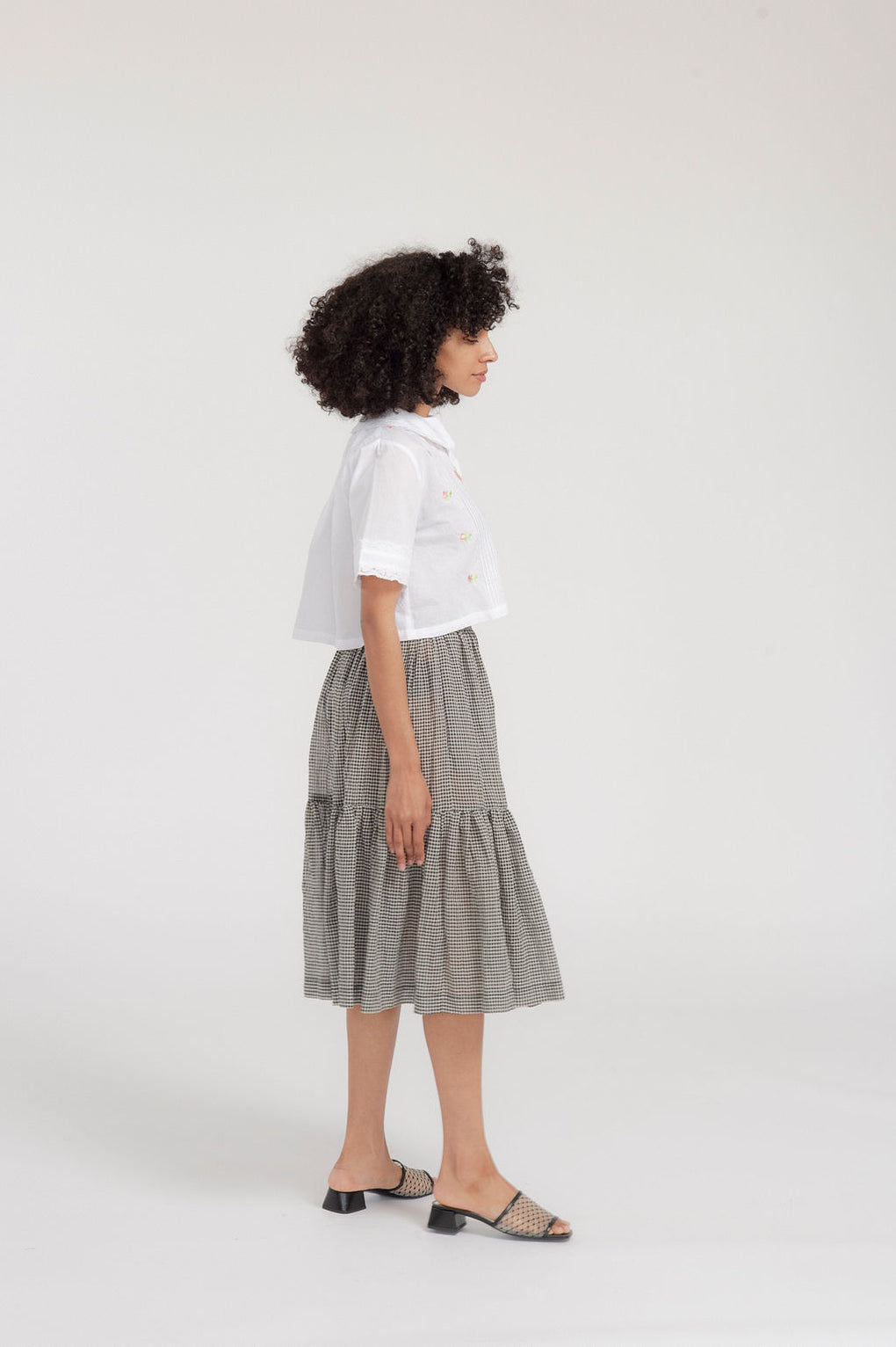 Caron Callahan Dahlia Skirt-Caron Callahan black gingham skirt-cotton gingham skirt-linen gingham skirt-black gingham skirt-Idun-St. Paul