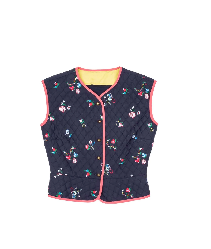 Batsheva Belle Vest-Batsheva blue floral vest-button up vest batsheva-Idun-St. Paul