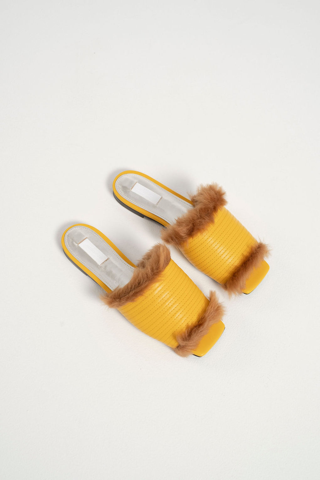 Suzanne Rae-Faux Mink Slide-yellow slides-fur mule-Idun-St. Paul
