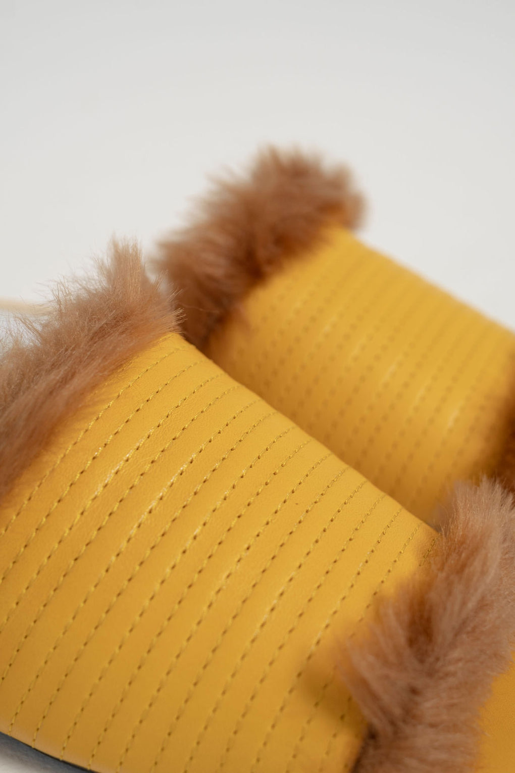 Suzanne Rae-Faux Mink Slide-yellow slides-fur mule-Idun-St. Paul