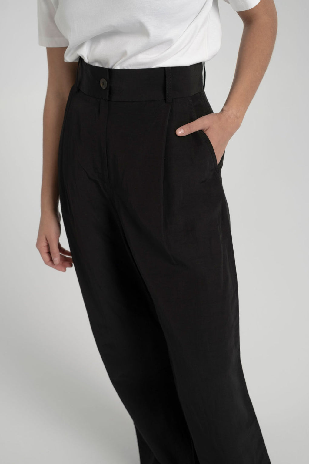 Studio Nicholson-Seymour Pant-black viscose pants-Idun-St. Paul