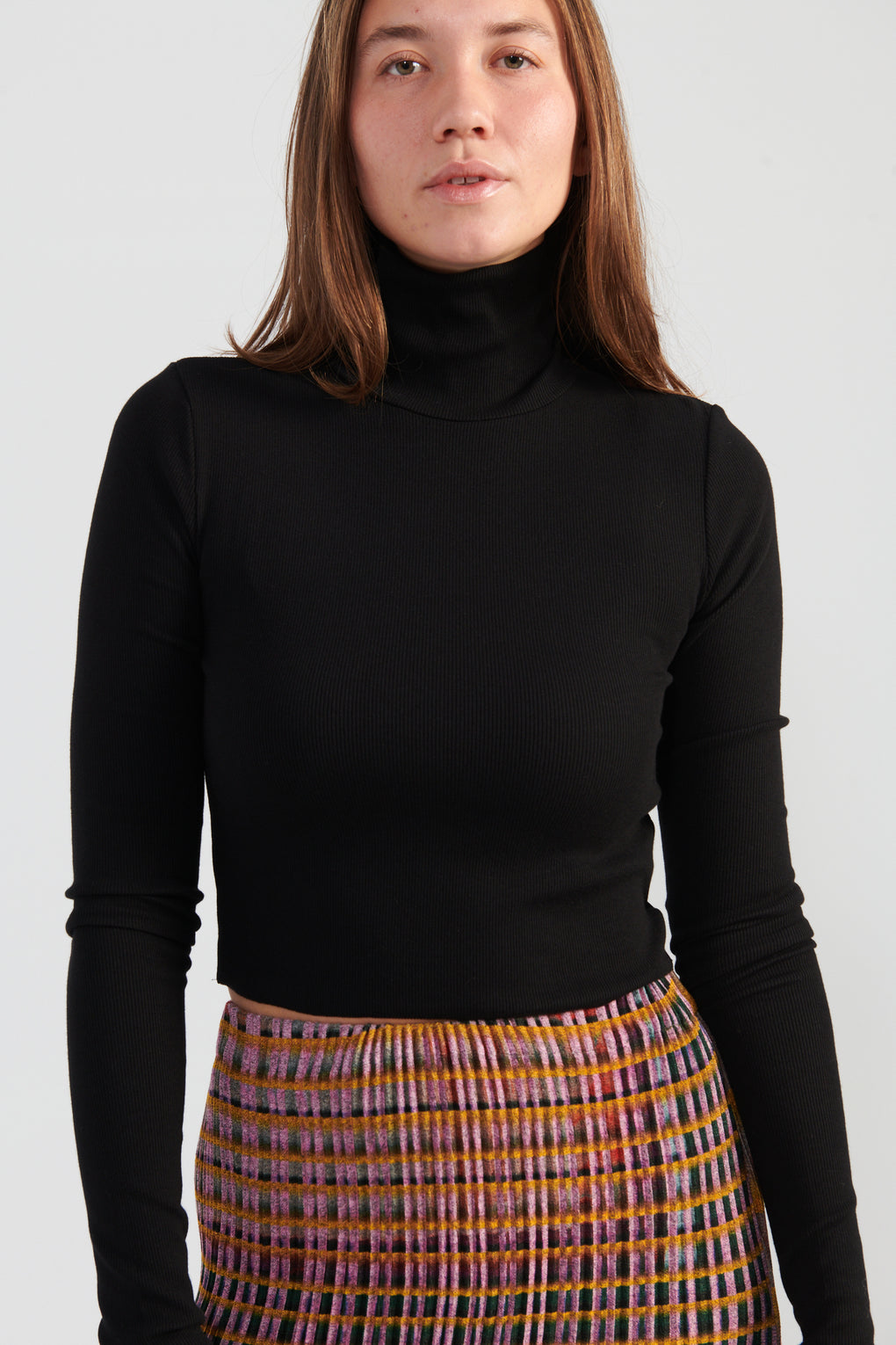 Cropped Fitted Turtleneck