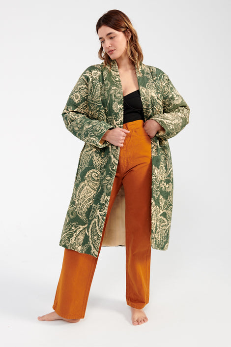 Mara Hoffman Kathya Jacket green/cream-Mara Hoffman green patterned jacket-Mara Hoffman robe jacket-Idun-St. Paul