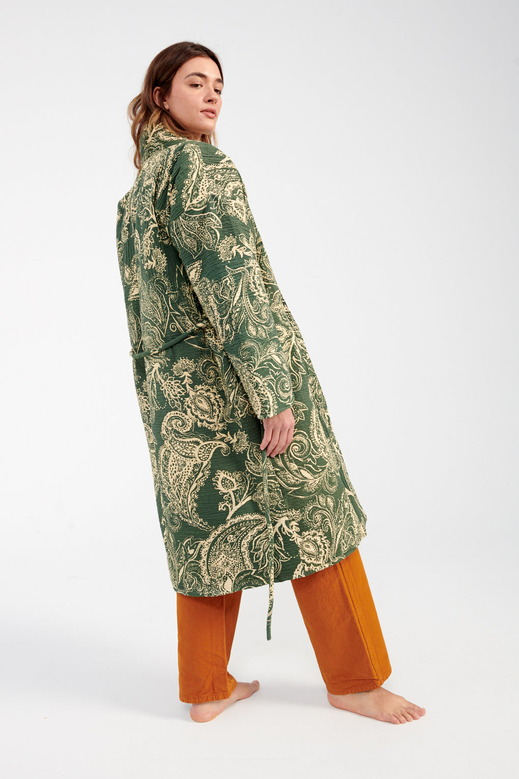 Mara Hoffman Kathya Jacket green/cream-Mara Hoffman green patterned jacket-Mara Hoffman robe jacket-Idun-St. Paul