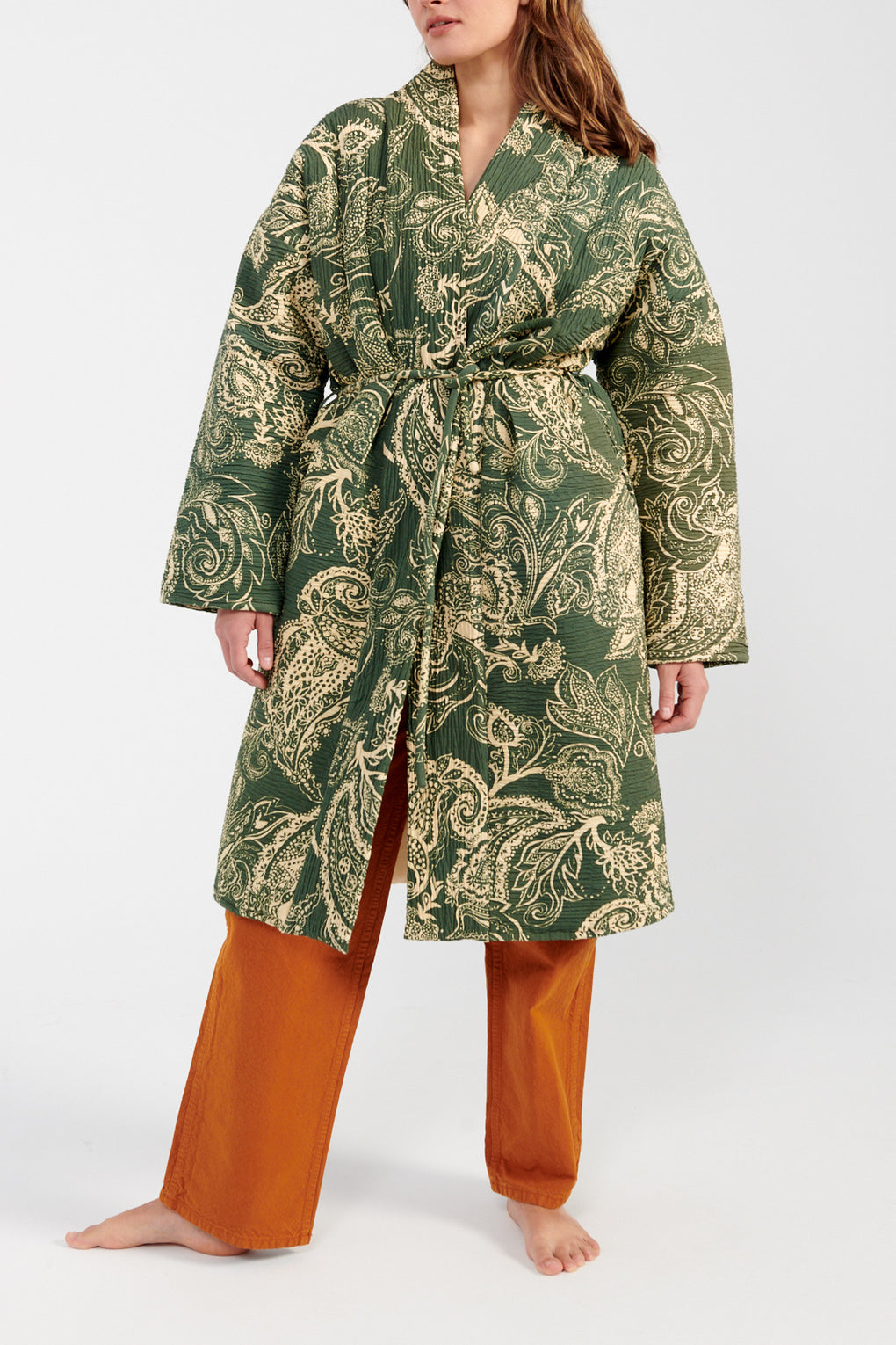 Mara Hoffman Kathya Jacket green/cream-Mara Hoffman green patterned jacket-Mara Hoffman robe jacket-Idun-St. Paul