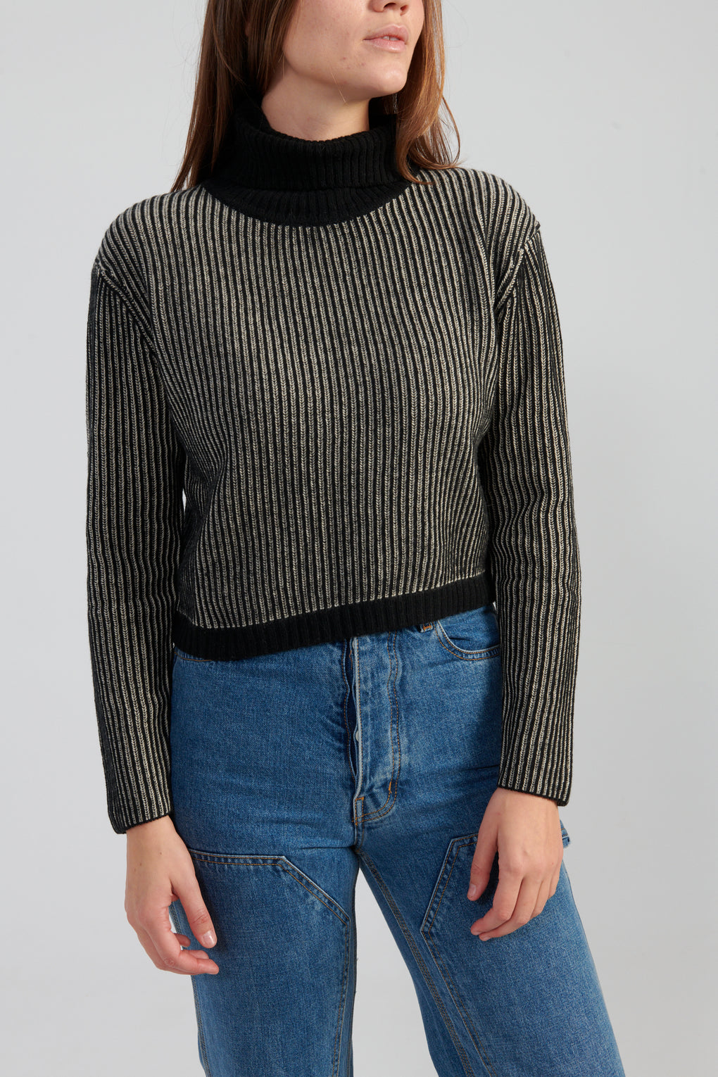 Striped Turtleneck Sweater