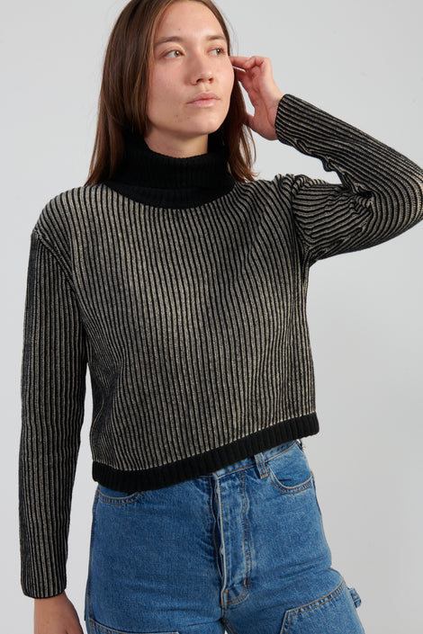 Striped Turtleneck Sweater