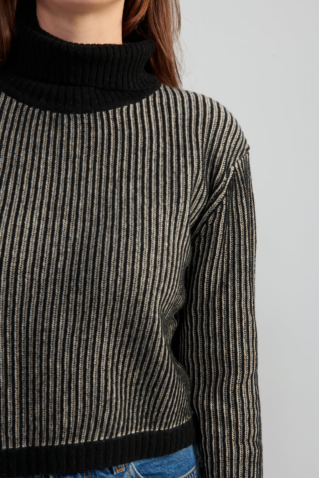 Striped Turtleneck Sweater