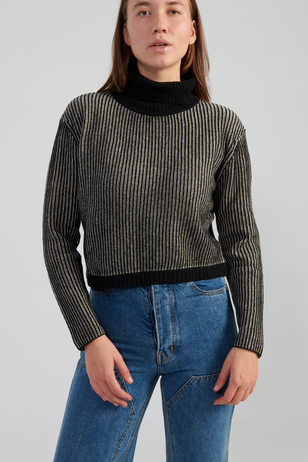 Striped Turtleneck Sweater