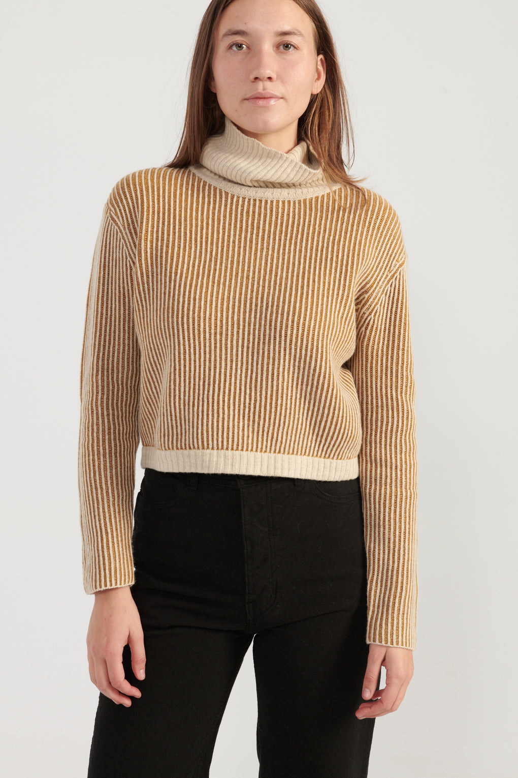 Striped Turtleneck Sweater