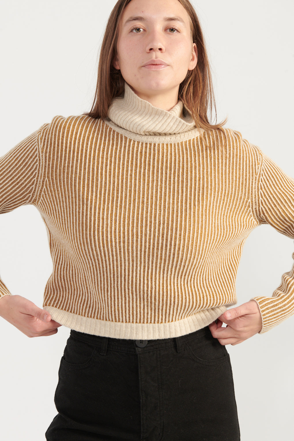 Striped Turtleneck Sweater