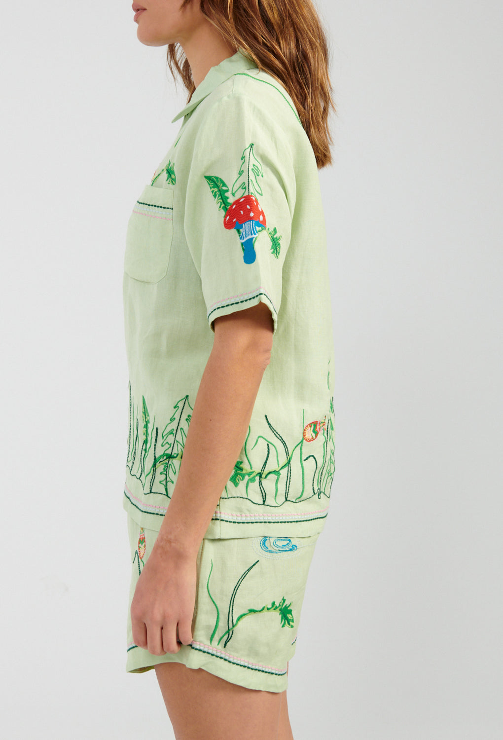 Helmstedt Aleta Shorts mint green-Helmstedt embroidered green shorts-Idun-St. Paul