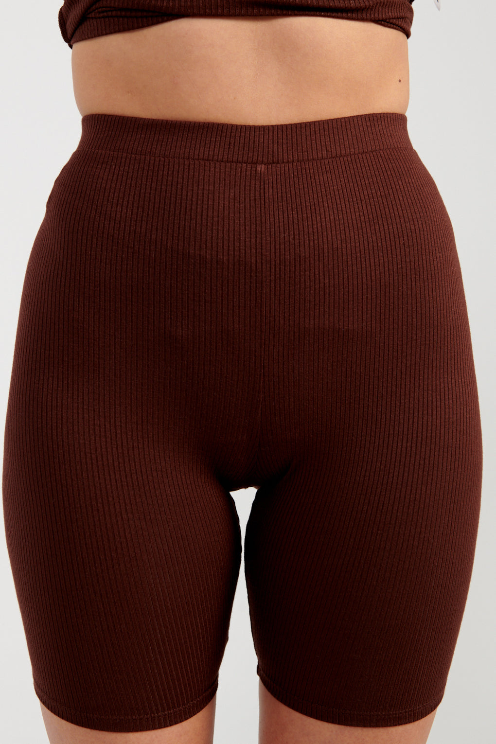 Nią Thomas Serena Bike Short Chocolate-Nia Thomas brown bike shorts-ribbed bike shorts-Idun-St. Paul