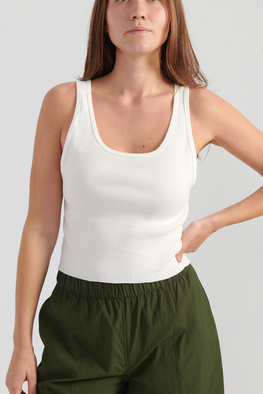 Cropped Scoop Neck Tank