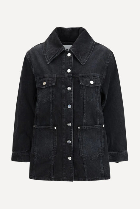 Rigid Denim Midi Jacket