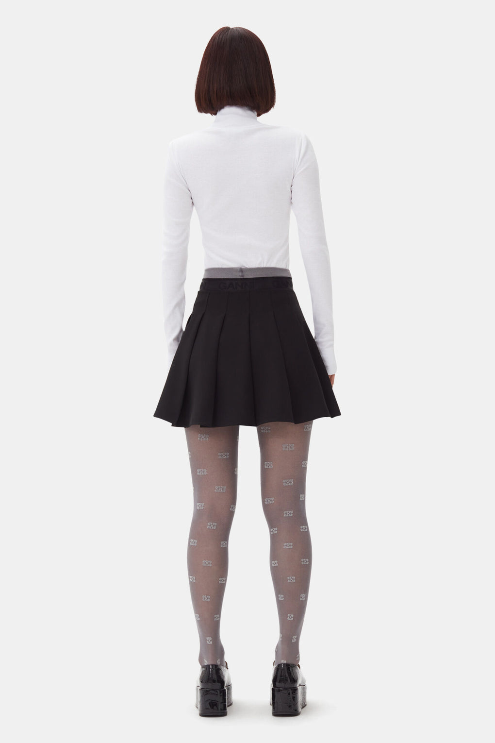 Light Twill Pleated Mini Skirt