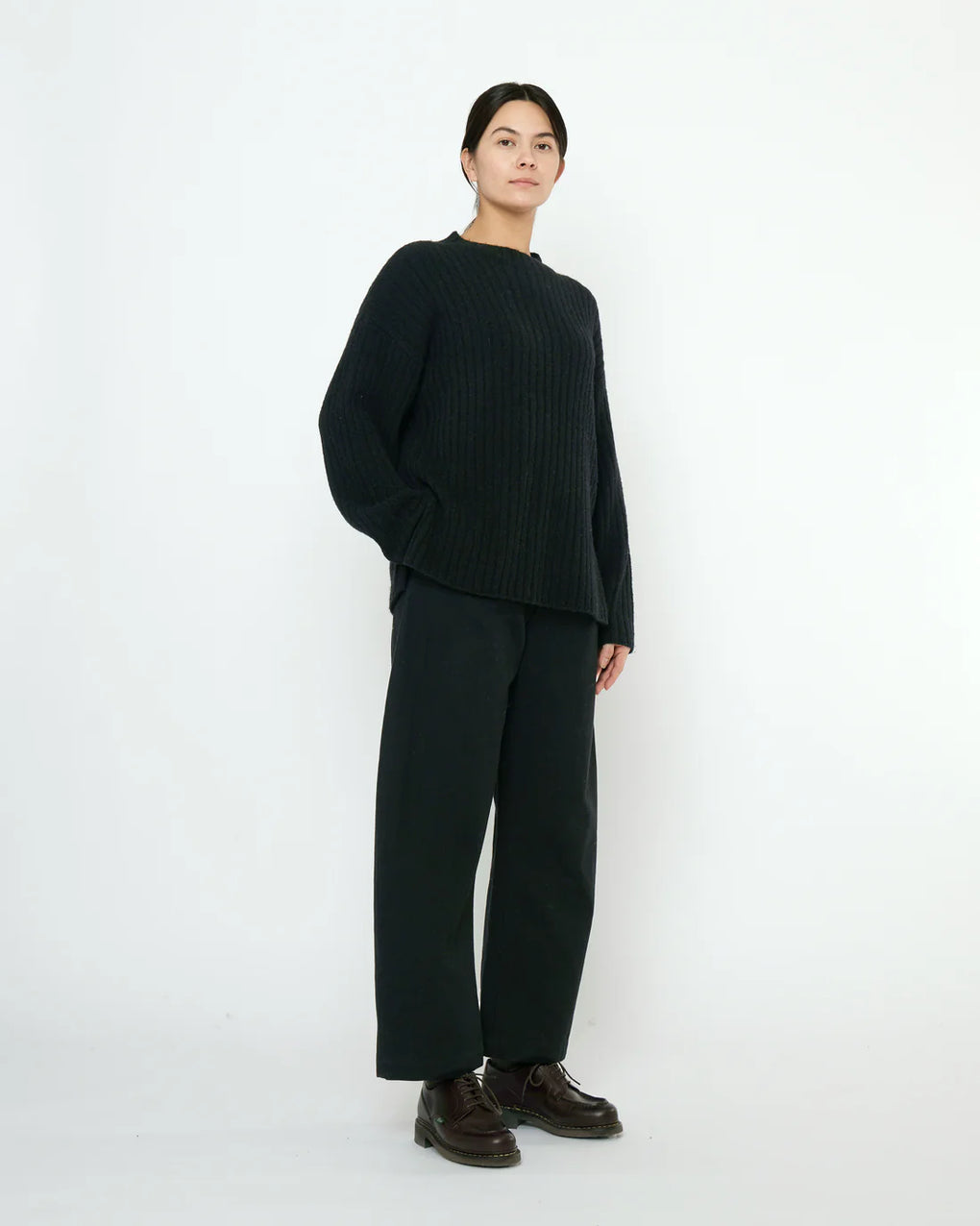 Oversized Ribbed Mockneck