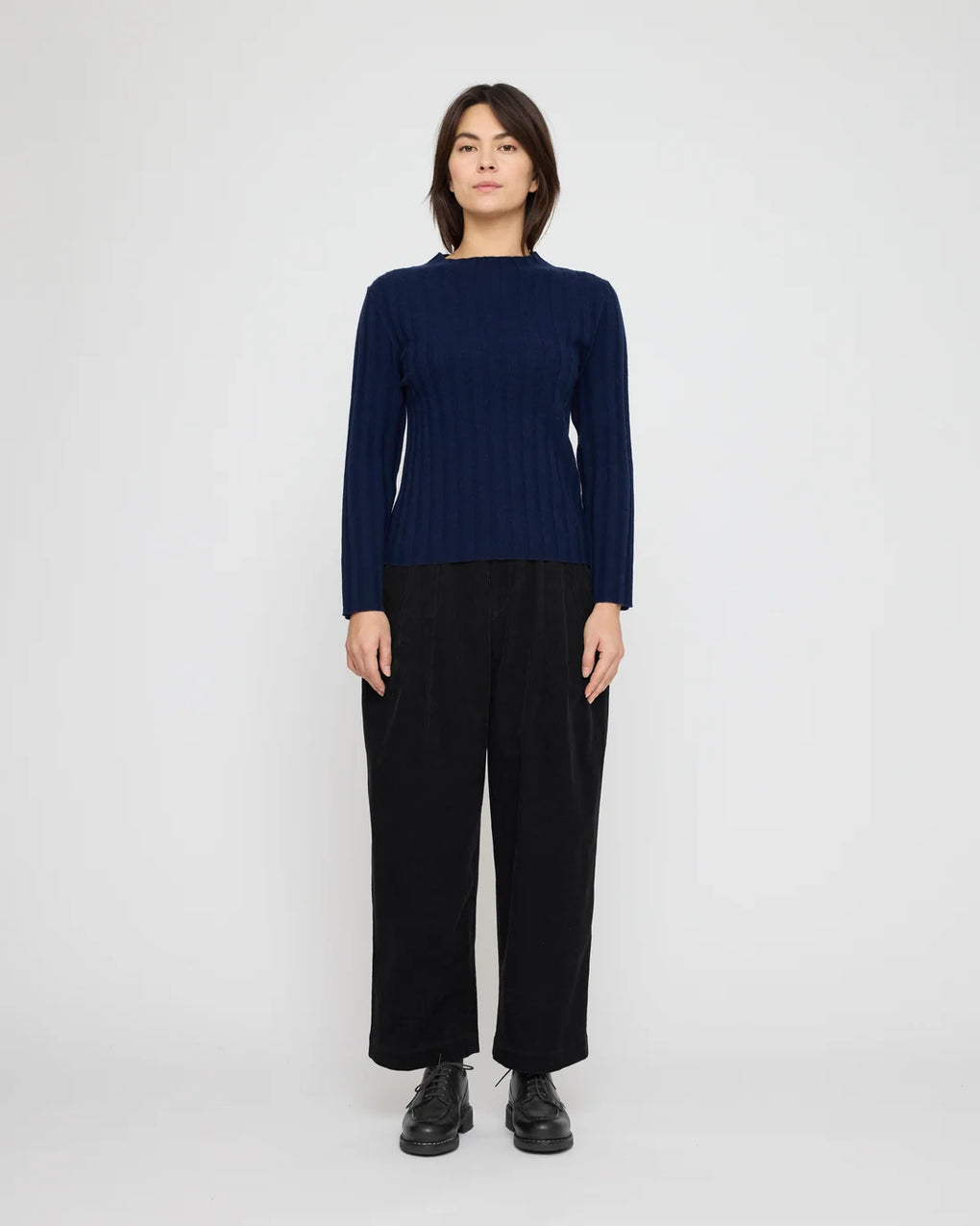 Mock Neck Ribbed Long Sleeves