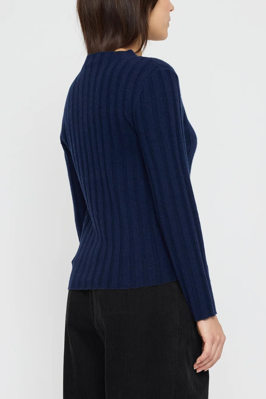 Mock Neck Ribbed Long Sleeves