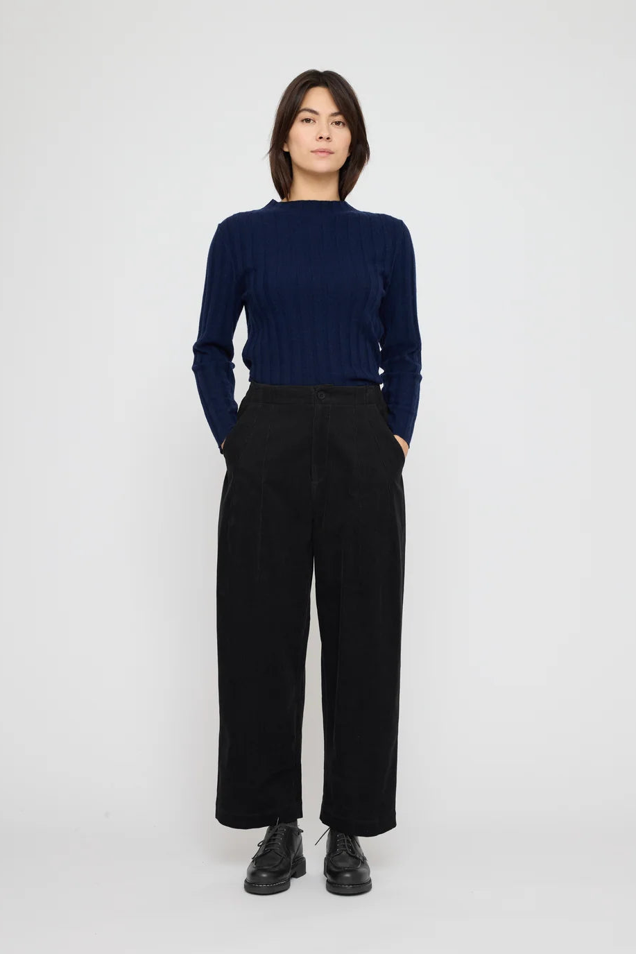 Mock Neck Ribbed Long Sleeves
