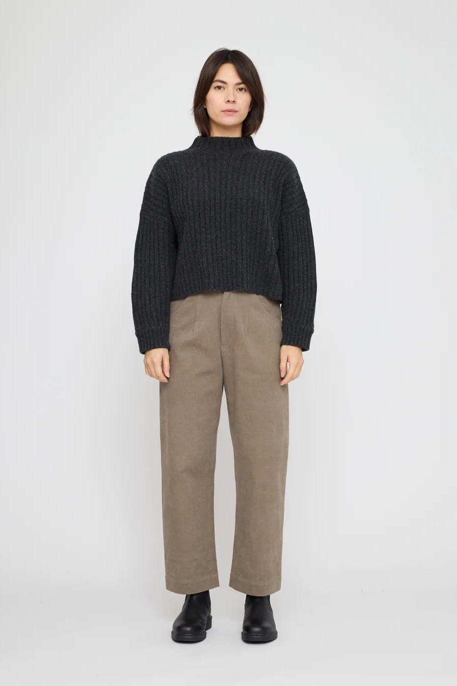 Chunky Ribbed Mockneck Sweater