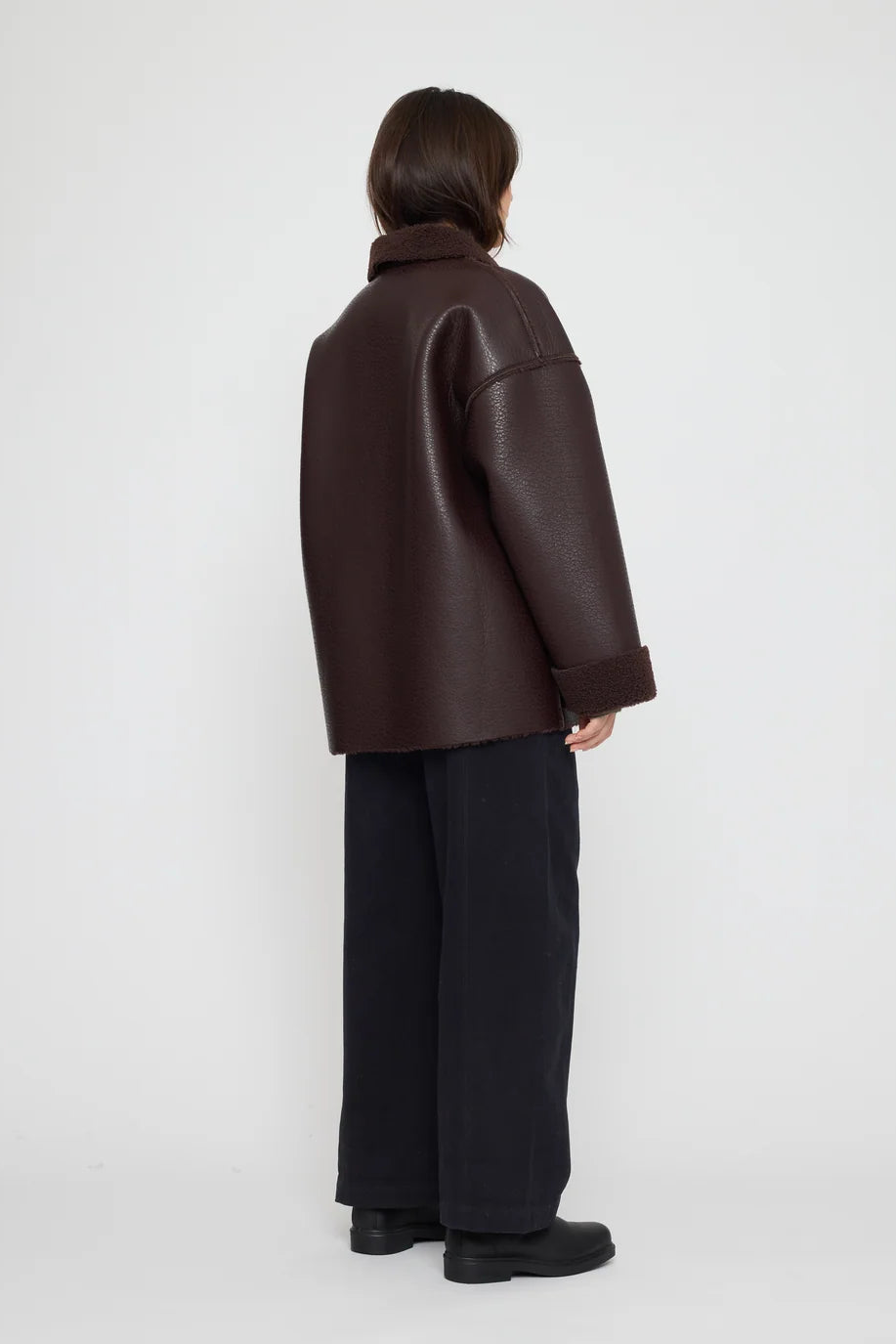 Faux Leather Shearling Jacket