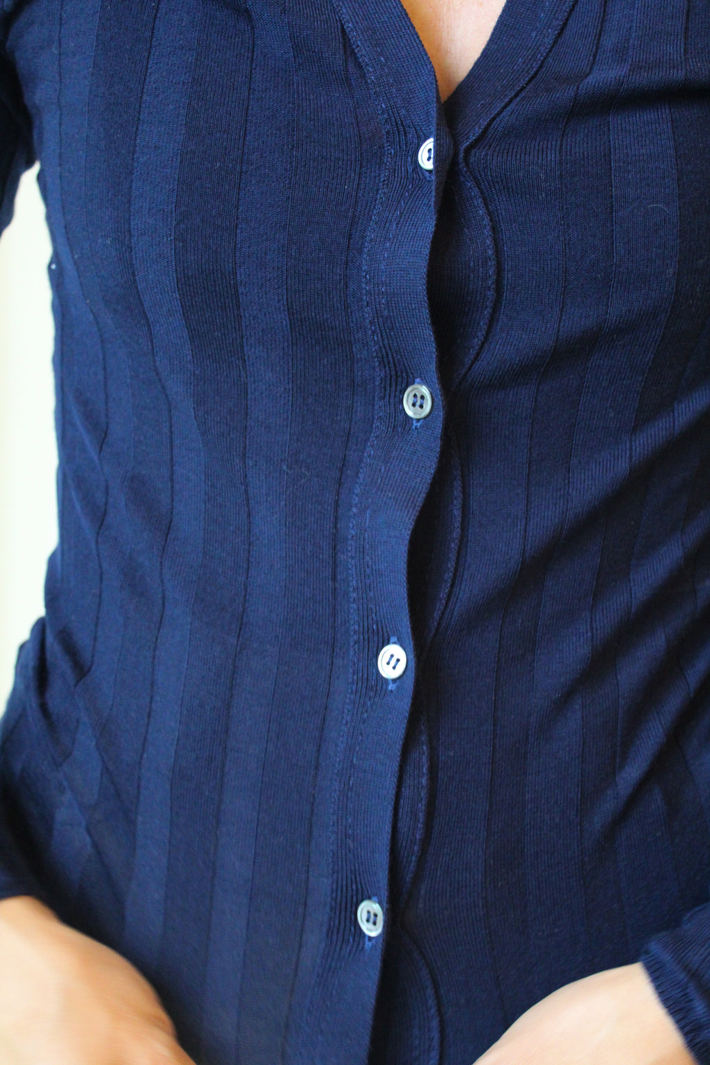 Merino V-Neck Ribbed Cardigan